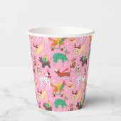 Kersthonden in vakantie outfits patroon papieren bekers (Achterkant)