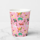 Kersthonden in vakantie outfits patroon papieren bekers (Links)