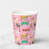 Kersthonden in vakantie outfits patroon papieren bekers (Rechts)