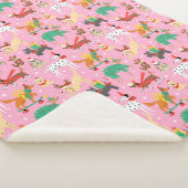 Kersthonden in vakantie outfits patroon sherpa deken (3/4)