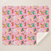 Kersthonden in vakantie outfits patroon sherpa deken (Voorkant (horizontaal))