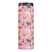Kersthonden in vakantie outfits patroon thermosbeker (Achterkant)