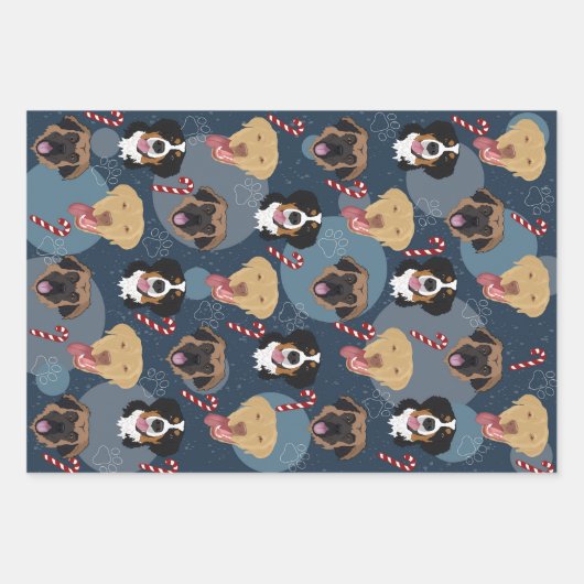 Kersthonden Inpakpapier Vel (Voorkant)