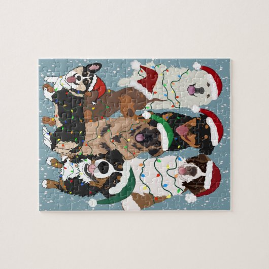 Kersthonden Legpuzzel (Horizontaal)