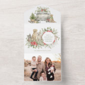 Kersthonden met auto | Kaart met Kerstmis (Binnen)