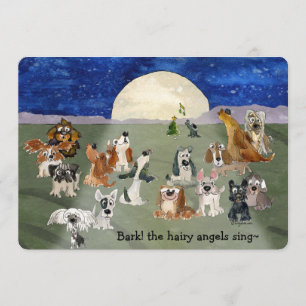 Kersthonden met Cartoon-kaart 5 x 7 inch Kaart