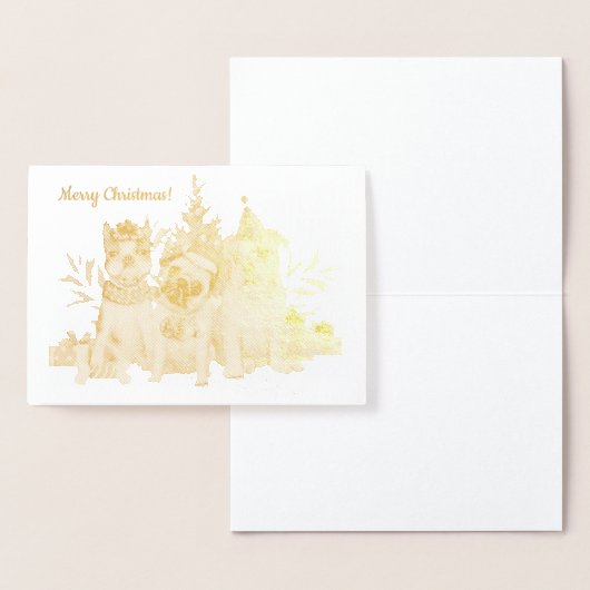 Kersthonden met gouden briefkaart (Display)