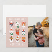 Kersthonden met Kerstmis Feestdagenkaart (Voorkant / Achterkant)