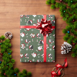 Kersthonden op het gras cadeaupapier