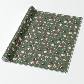 Kersthonden op het gras cadeaupapier (Uitgerold)