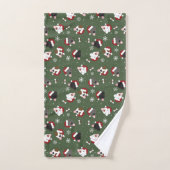 Kersthonden op het Groen Bad Handdoek (Handdoek)