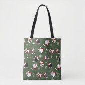 Kersthonden op het Groen Tote Bag (Voorkant)