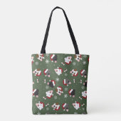 Kersthonden op het Groen Tote Bag (Achterkant)