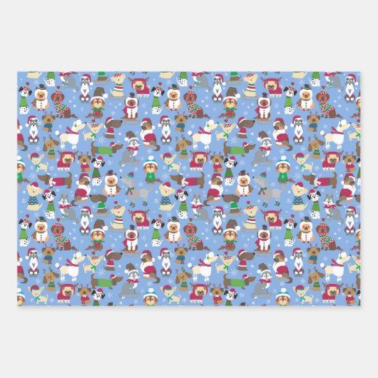 Kersthonden pap-appiertruien stdieren inpakpapier vel (Voorkant)