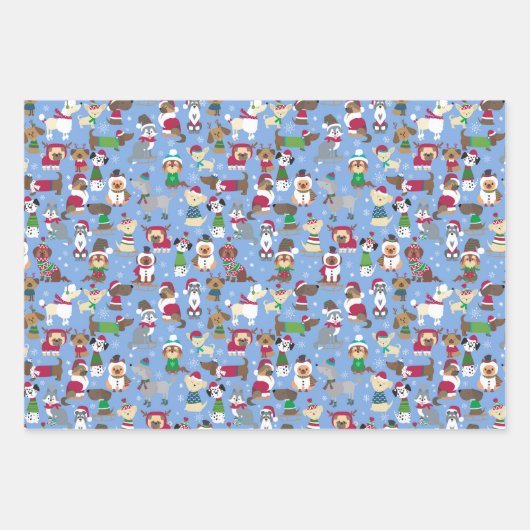 Kersthonden pap-appiertruien stdieren inpakpapier vel (Voorkant 3)