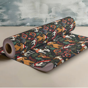 Kersthonden Patroon Cadeaupapier