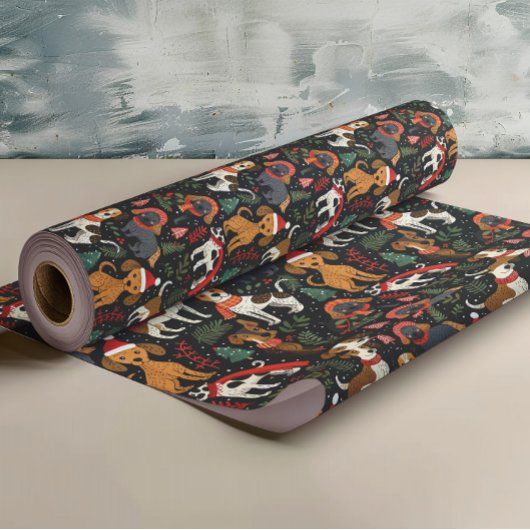 Kersthonden Patroon Cadeaupapier