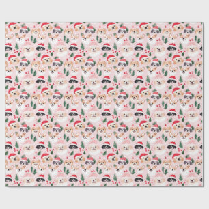 Kersthonden Roze Cadeaupapier