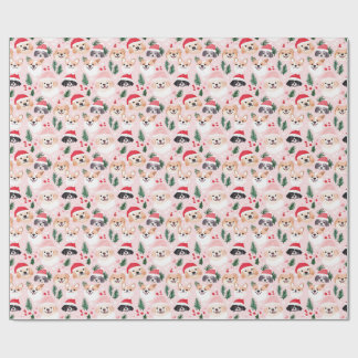 Kersthonden Roze Cadeaupapier