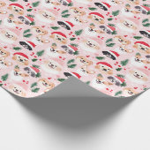 Kersthonden Roze Cadeaupapier (Hoek)