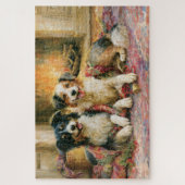 Kersthonden Rustieke Open Haard Nostalgische Schil Legpuzzel (Verticaal)