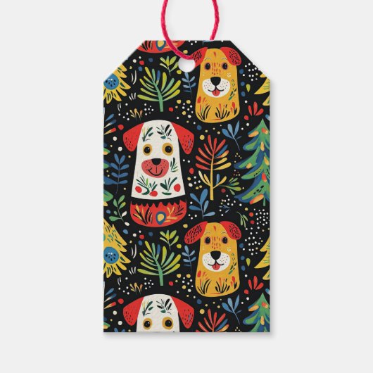 Kersthonden Schattige Cadeaulabel (Voorkant)