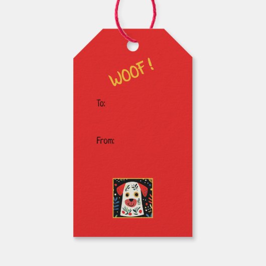 Kersthonden Schattige Cadeaulabel (Achterkant)