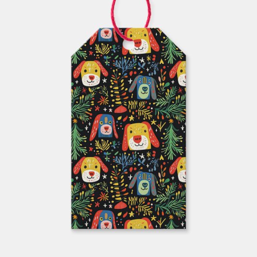 Kersthonden Schattige Cadeaulabel (Voorkant)