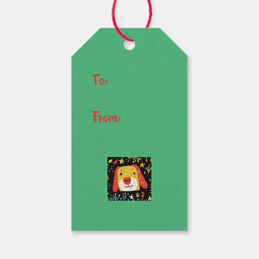 Kersthonden Schattige Cadeaulabel (Achterkant)