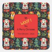 Kersthonden Schattigee Sticker (Voorkant)