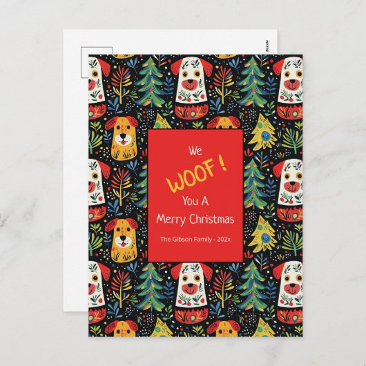 Kersthonden Schattigee vakantie Briefkaart (Voorkant / Achterkant)