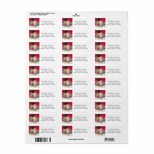 Kersthonden SelfAdhesive Return Address Sticker (Full Sheet)