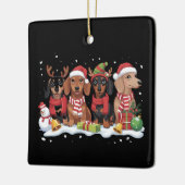 Kersthonden Teckel Lover Hond Mama Keramisch Ornament (Links)