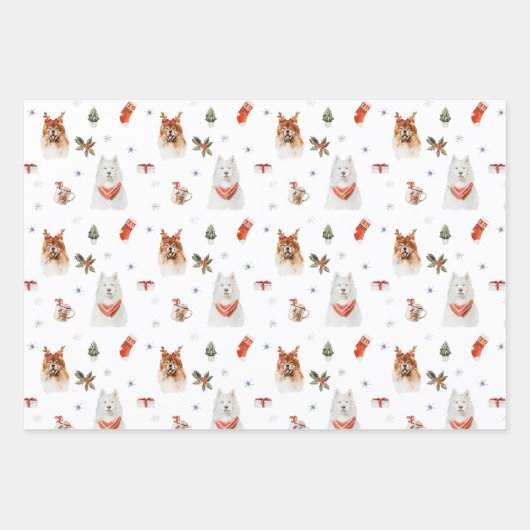 Kersthonden Trio Inpakpapier Vel (Voorkant 2)