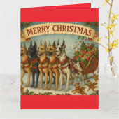 "Kersthonden" Vouwkaart Kaart (Gele Bloem)