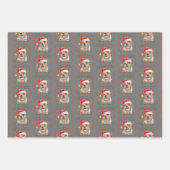 Kersthondenbont met papierbladen inpakpapier vel (Voorkant 2)