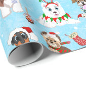 Kersthondenfeest cadeaupapier (Rol Hoek)