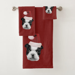 Kersthondenhanddoekje van Boston Terrier Bad Handdoek