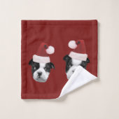 Kersthondenhanddoekje van Boston Terrier Bad Handdoek (Wasdoekje)