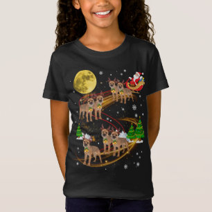 Kersthondenhondenhondenrennen aan de grens t-shirt