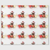 kersthondenpakpapier cadeaupapier (Vlak)