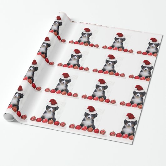 kersthondenpakpapier met Bernese Mountain-kerstins Cadeaupapier (Uitgerold)