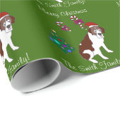 kersthondenpakpapier met kersttong uit Sint-Bernar Cadeaupapier (Rol Hoek)