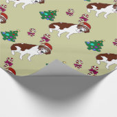 kersthondenpakpapier met kersttong uit Sint-Bernar Cadeaupapier (Hoek)