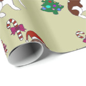 kersthondenpakpapier met kersttong uit Sint-Bernar Cadeaupapier (Rol Hoek)