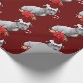 Kersthondenpapier met rode omhulling cadeaupapier (Hoek)