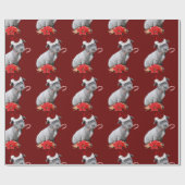 Kersthondenpapier met rode omhulling cadeaupapier (Vlak)