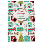 Kersthondenpatroon op maat medium cadeauzakje (Voorkant)