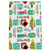 Kersthondenpatroon op maat medium cadeauzakje (Achterkant)
