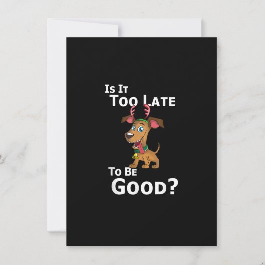 Kersthondenrendiertje is te laat om goed te zijn kaart (Voorkant)